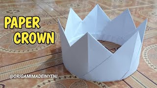 How To Make a Paper CROWN, DIY Origami - ( Cara membuat Topi Mahkota Raja Dari Kertas )