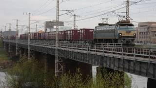 EF66 3連発!! (108 132 36) / 岡山市 旭川橋りょう
