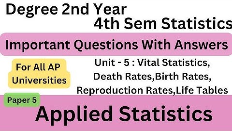 Degree 4th sem statistics paper 5 unit-5 important questions with answers #applied_statistics #bsc