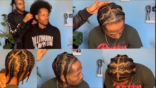 HOW TO: MENS ZIGZAG POP SMOKE BRAIDS WITH ADDED HAIR |THE 🔑TO MAKING YOUR BRAIDS LOOK REALISTIC