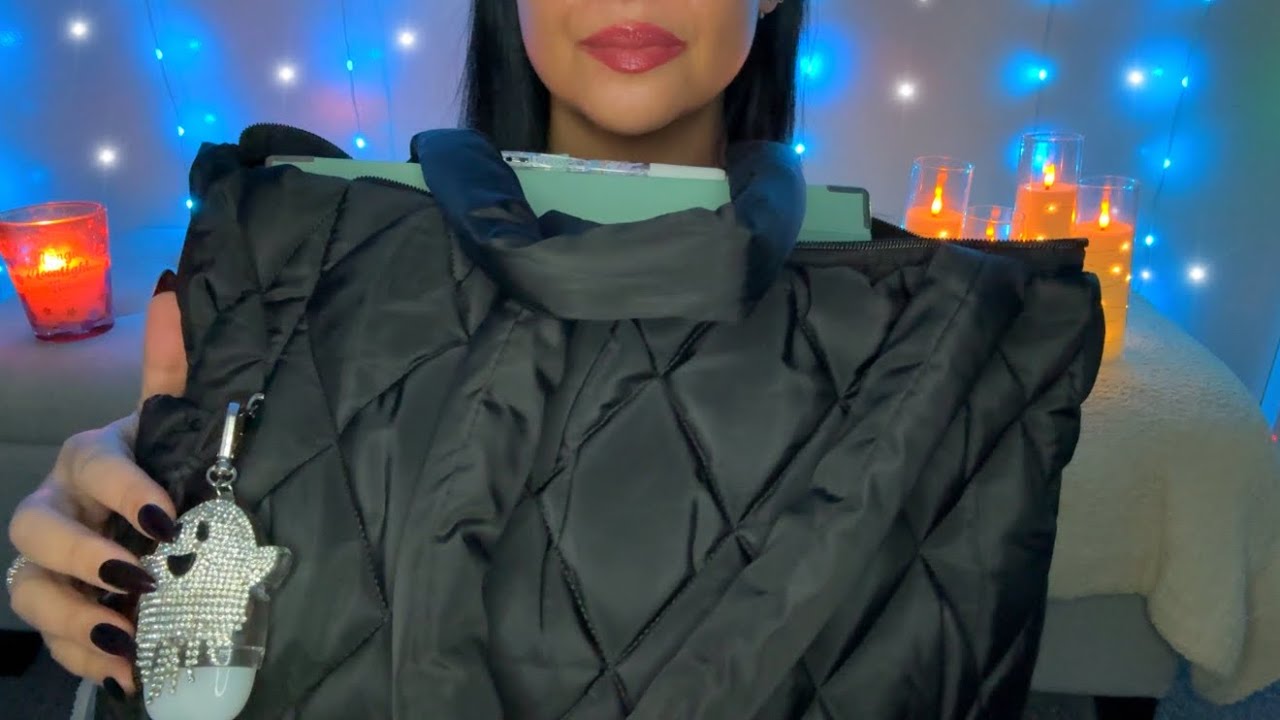 ASMR What’s In My Work Bag 👜 | Real Work Essentials, Soft Taps & Whispers 🖤