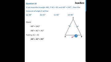 [Class 10 MCQ] - In isosceles triangle ABC, if AC=BC and AB^2 = 2AC^2 - Teachoo