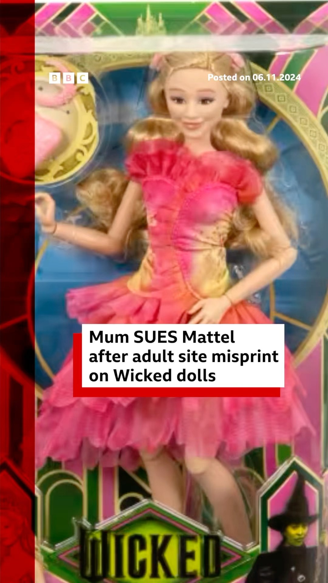 Mum sues Mattel after adult site misprint on Wicked dolls. #Wicked #US #BBCNews