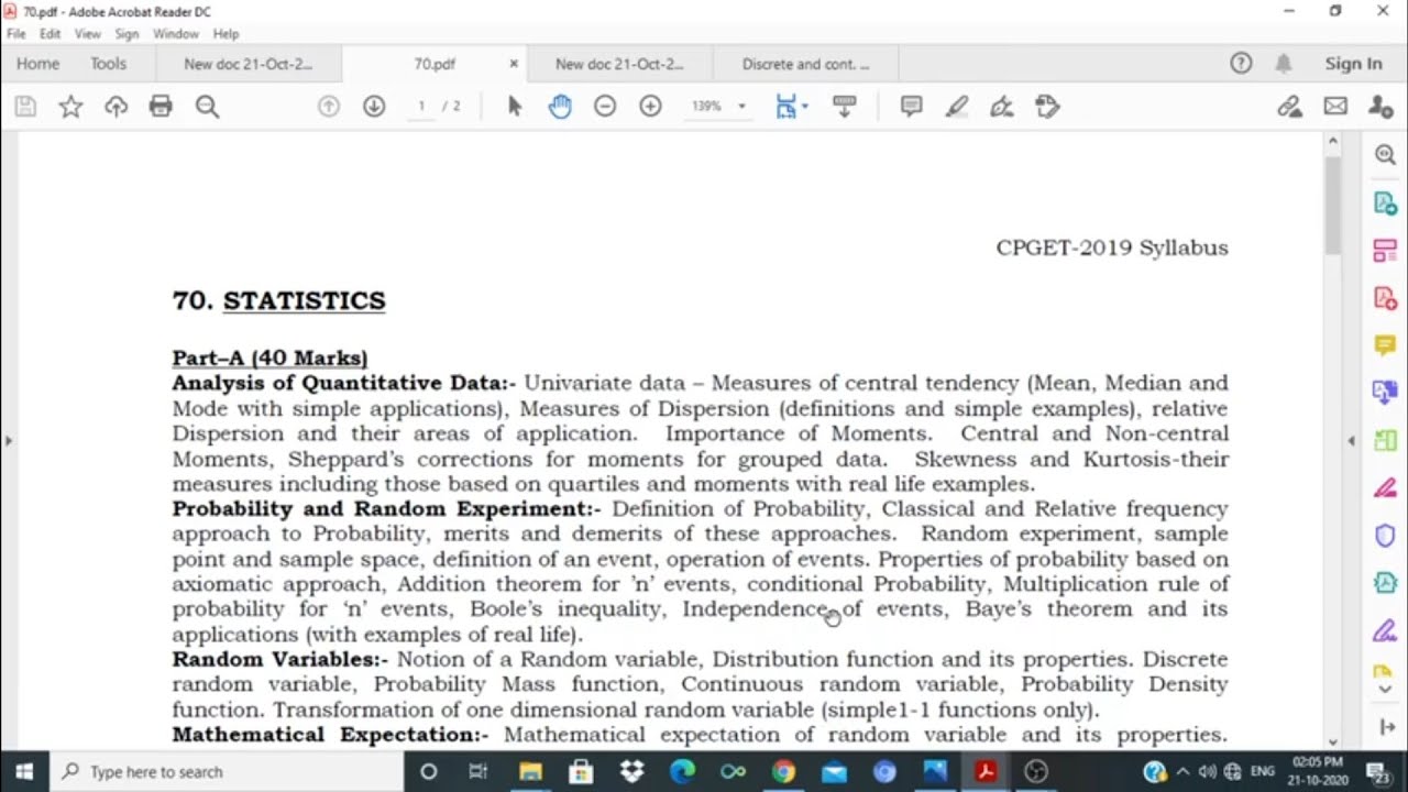 CPGET - Statistics  Syllabus discussion- 3