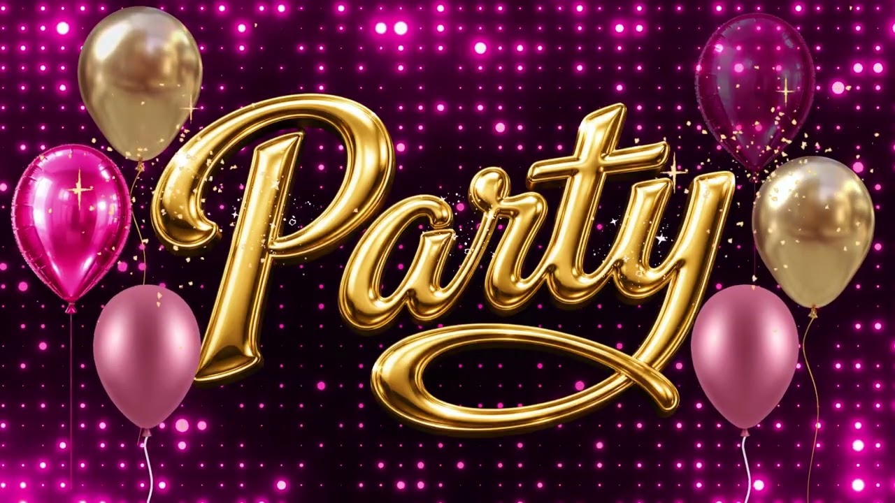 BACKGROUND VIDEO FOR PARTIES  | BALLOONS, CONFETTI AND PARTY MESSAGE