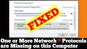 [FIXED] One or More Network Protocols are Missing on this Computer Windows