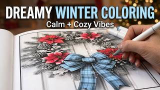 Poinsettia Wreath Coloring | ASMR Marker Blending & Cozy Holiday Vibes