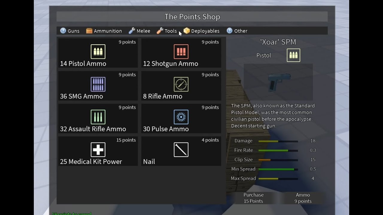 Survial Robux Shop Roblox Zombie Survival 4 - The Points Shop - YouTube