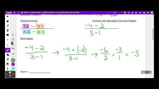 Topic 11 Lesson 4 Notes - Finding Slope of a Line using 2 Points and No Graph