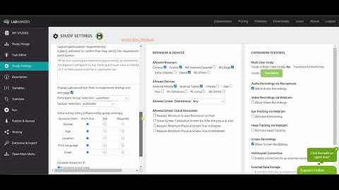 The Study Settings Tab