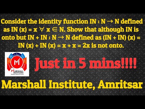 #Relations #Functions #Maths #Class12 |  Consider the identity function IN : N → N defined as IN (x)