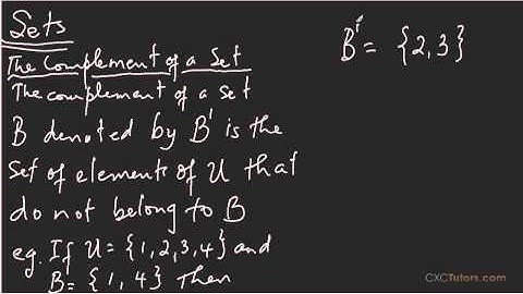 CXC Tutors Sets complement