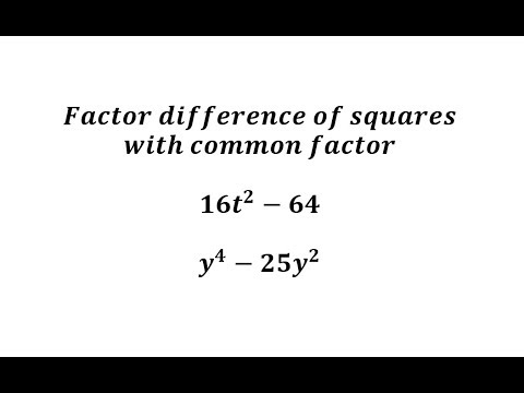 Factor a Difference of Squares with a Common Factor - YouTube