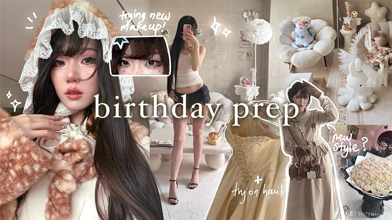 Glowing Up for my Solo Birthday 🍰 Testing makeup, Trying dresses, XHS nails