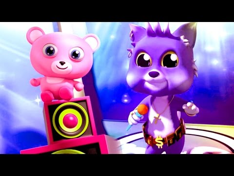 wheels-on-the-bus-|-edm-mix-|-funny-gummy-bear-and-cat