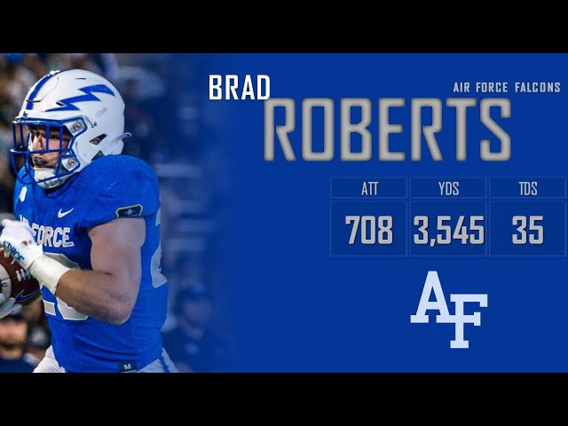 Air Force NCAA college football fullback Brad Roberts speaks