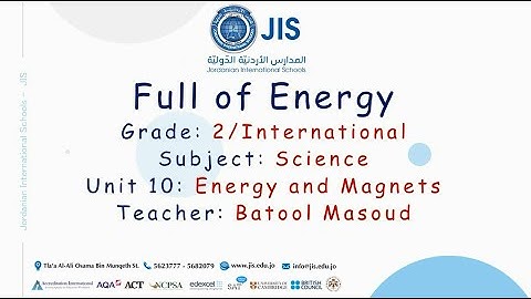 Gr 2 INT. Science - Unit 10: Lesson 1: What is Energy? (part 1)