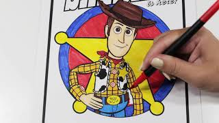 Toy Story 4 Coloring page Sheriff Woody Pride glitter coloring