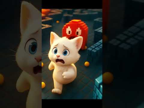 Curious Cat Entered A Portal To Pac Man World Got Chased By Ghosts Until 