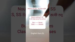 How to Make Nouns Ending in S, SS Plural Nouns | English Grammar Lesson in Sinhala