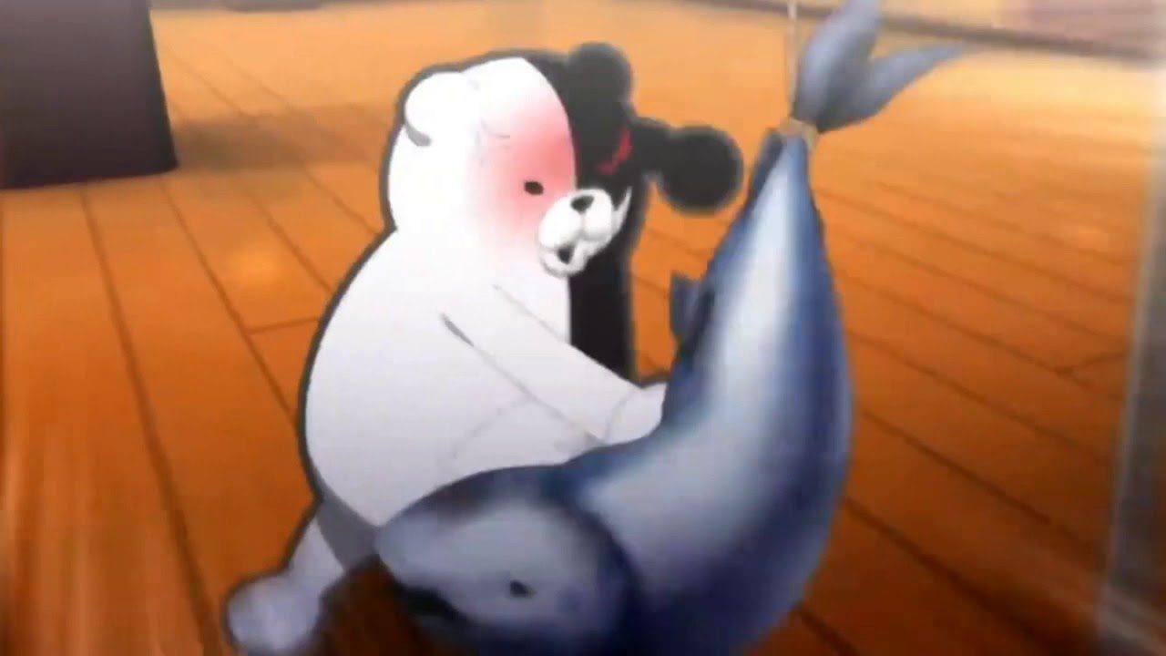 monokuma punches a fish for 1 minute YouTube