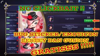 TIPS CARA MENDAPATKAN STICKER / EMOTICON VALENTINE GUSION DAN LESLEY GRATIS ! MOBILE LEGENDS screenshot 4