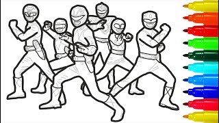 Mighty Morphin Power Rangers Coloring | Colouring Pages for Kids with Colored Markers