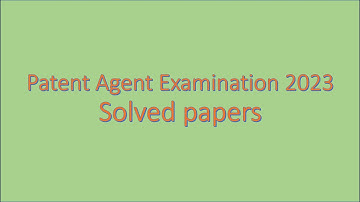 Patent agent Exam  Solved paper 1 (2022)