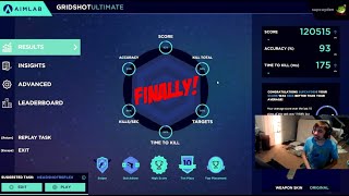 FINALLY GOT 120K ON AIMLAB GRIDSHOT! (Stream Highlights #1)