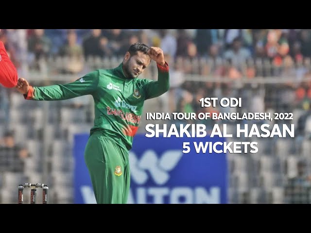 Shakib Al Hasan's 5 Wickets Against India || 1st ODI || India tour of Bangladesh 2022 class=