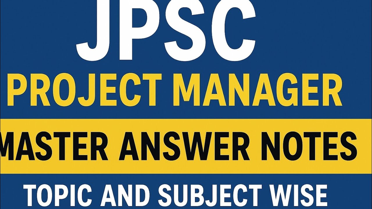 JPSC project manager master answer notes with topic & subject wise