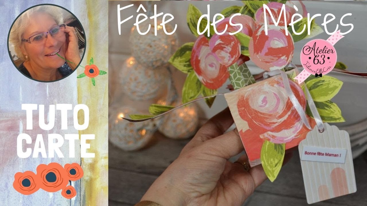 Carte 3 D Pop Up DIY à monter soi-même Bon Anniversaire rose