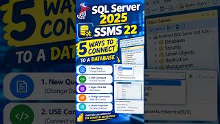 Connect to a Database in SSMS 22 🔗 SQL Server 2025 👉🏼 5 Different Ways ✅ #sqlserver #powerbi #sql