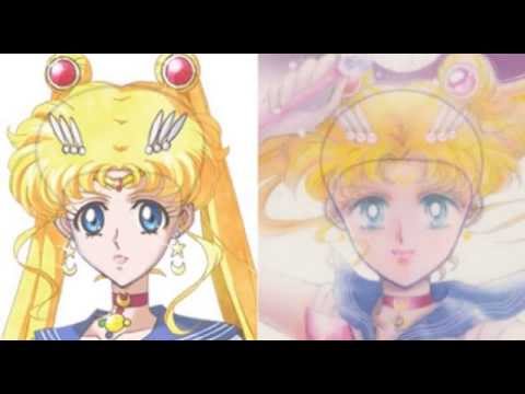 セーラームーンの原作と新旧アニメの比較 頭の大きさ Sailor Moon Crystal Youtube