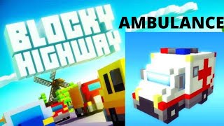 Ambulance of Blocky Highway Android game screenshot 1