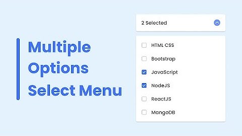 Multiple Options Select Menu in HTML CSS & JavaScript Free source code