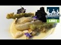 Michelin star chef daniel clifford cooks turbot squid ink cake tempura samphire razor clams