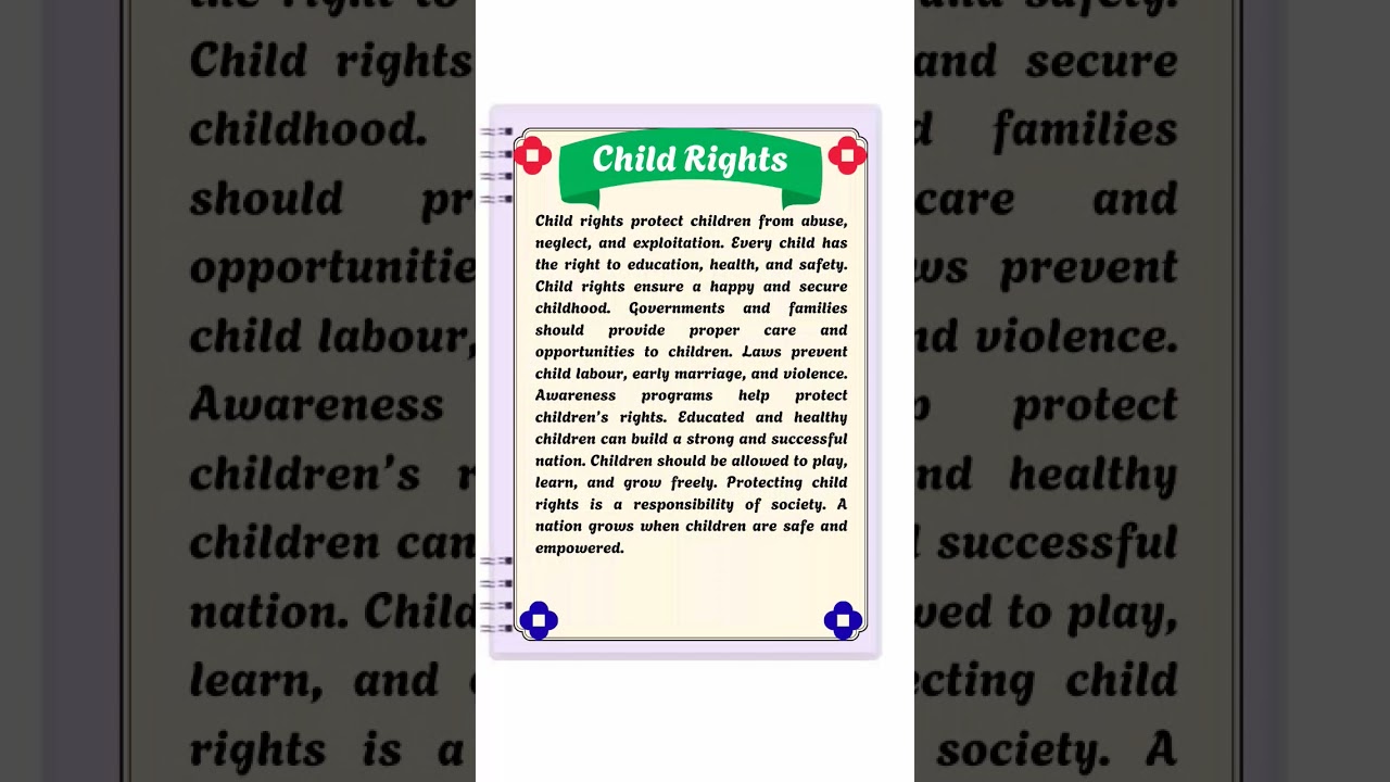 🔴Essay On Child Rights | Essay On Importance Of Child Rights