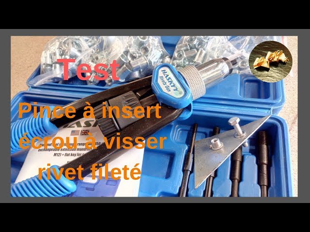 Essai Pince pour écrous à sertir. Insert à visser 