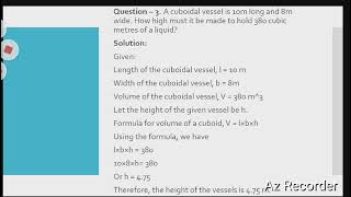 Class 9 Mathematics//chapter 11 surface area and volume//exercise 11.3 important questions