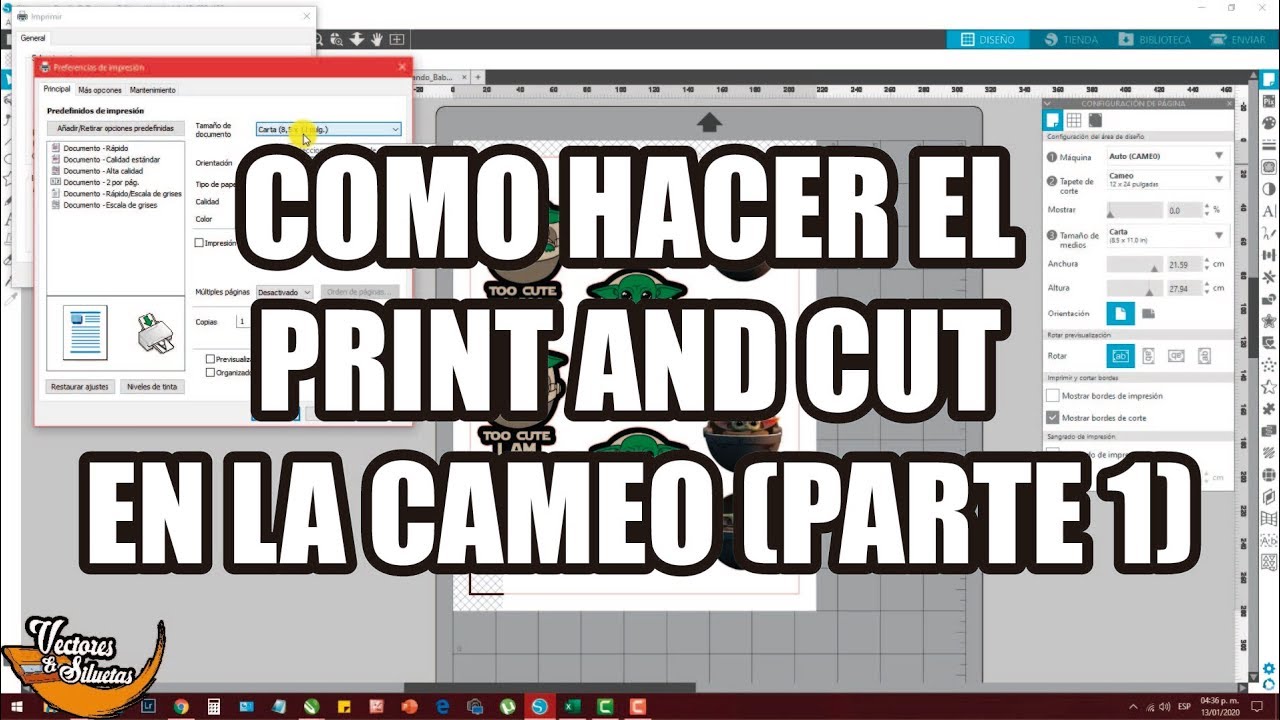 Como hacer el Print and Cut en la Cameo (Parte 1) YouTube