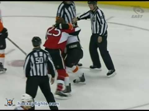 Ben Holmstrom vs Chris Neil Apr 5, 2011