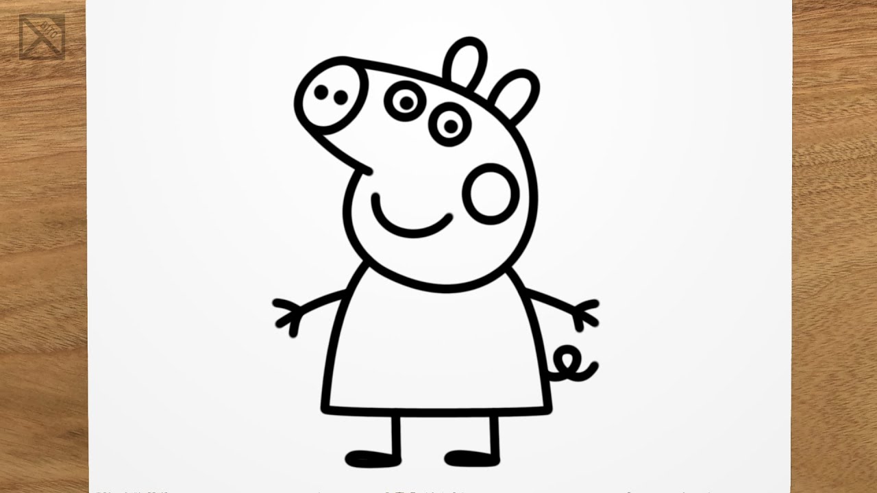 How to draw PEPPA PIG step by step, EASY 