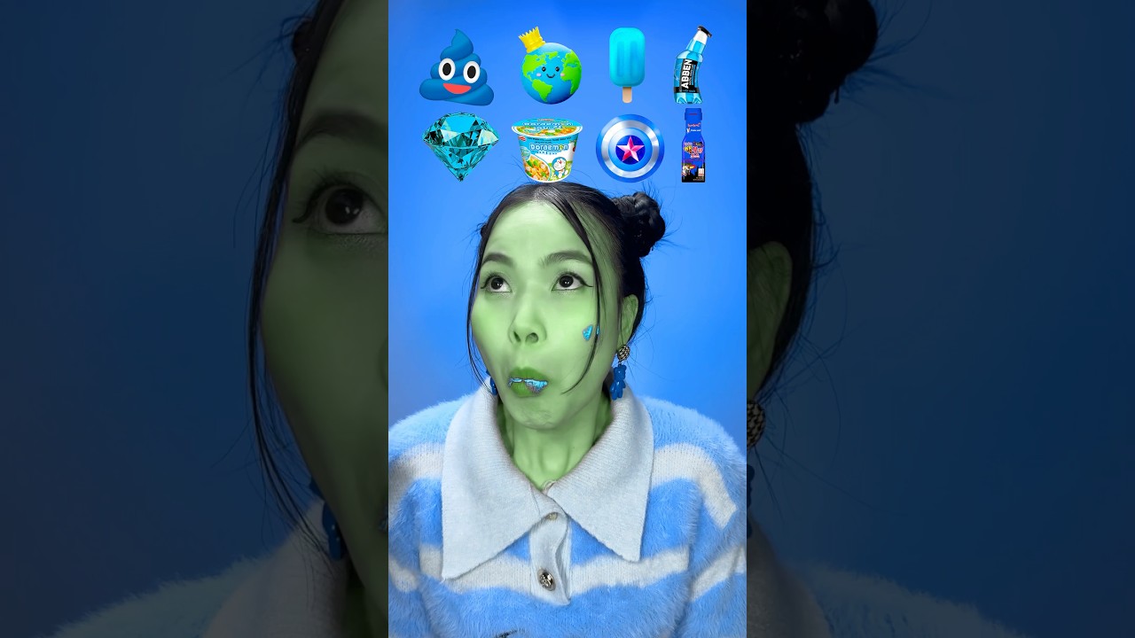 Random Blue Food ASMR Mukbang #3 🧊🥶 