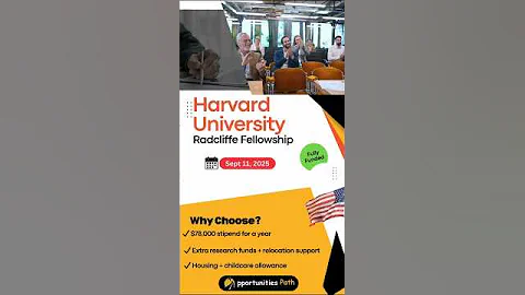 🚨Radcliffe Fellowship 2025–26 at HARVARD is LIVE! $78K + housing #harvard #international #viralvideo