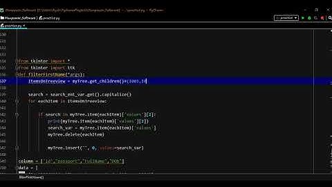Python || TreeView Row Filter|| TreeView Row Search||
