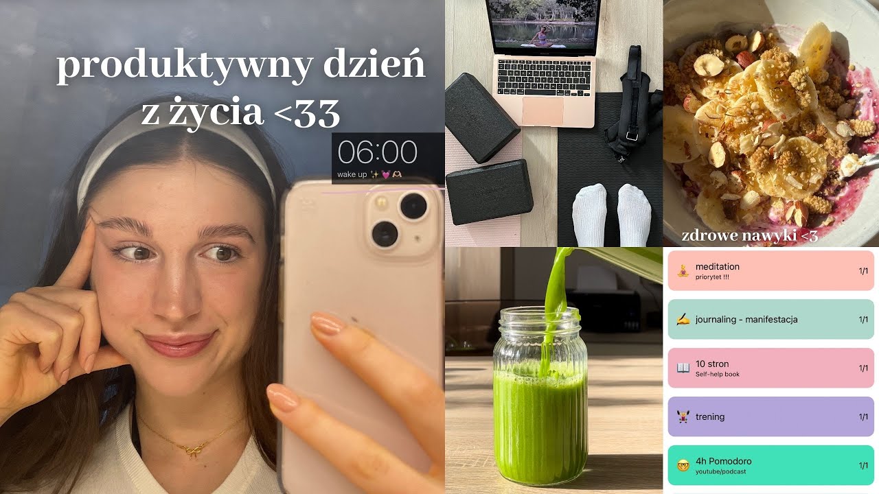 produktywny dzień z życia | 6AM, nauka, rutyny, balans 💗🎀✨🧘‍♀️🍵