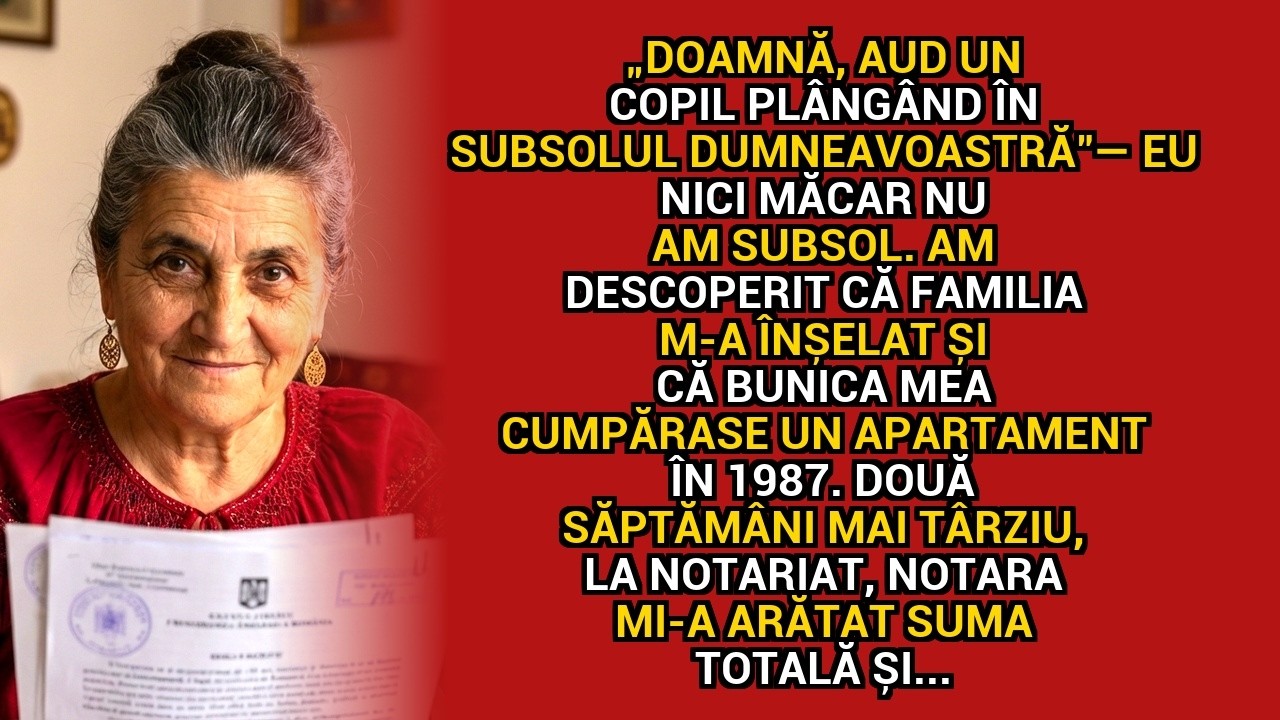 „Doamnă, aud un copil plângând în subsolul dumneavoastră” — eu nici măcar nu am subsol