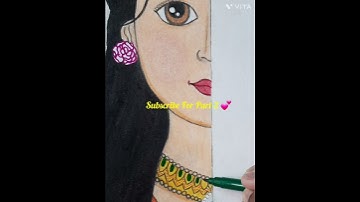 Radha Krishna Half Face Drawing❤️ Part-1 #Radhakrishna #krishna #drawing #art #viral #sketch #shorts