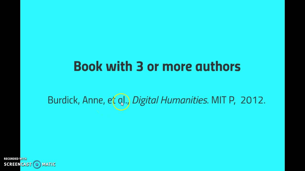 Mla Citation Book With 3 Or More Authors 8th Edition Youtube